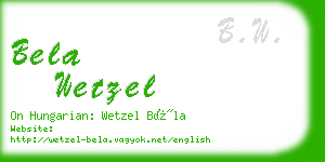 bela wetzel business card